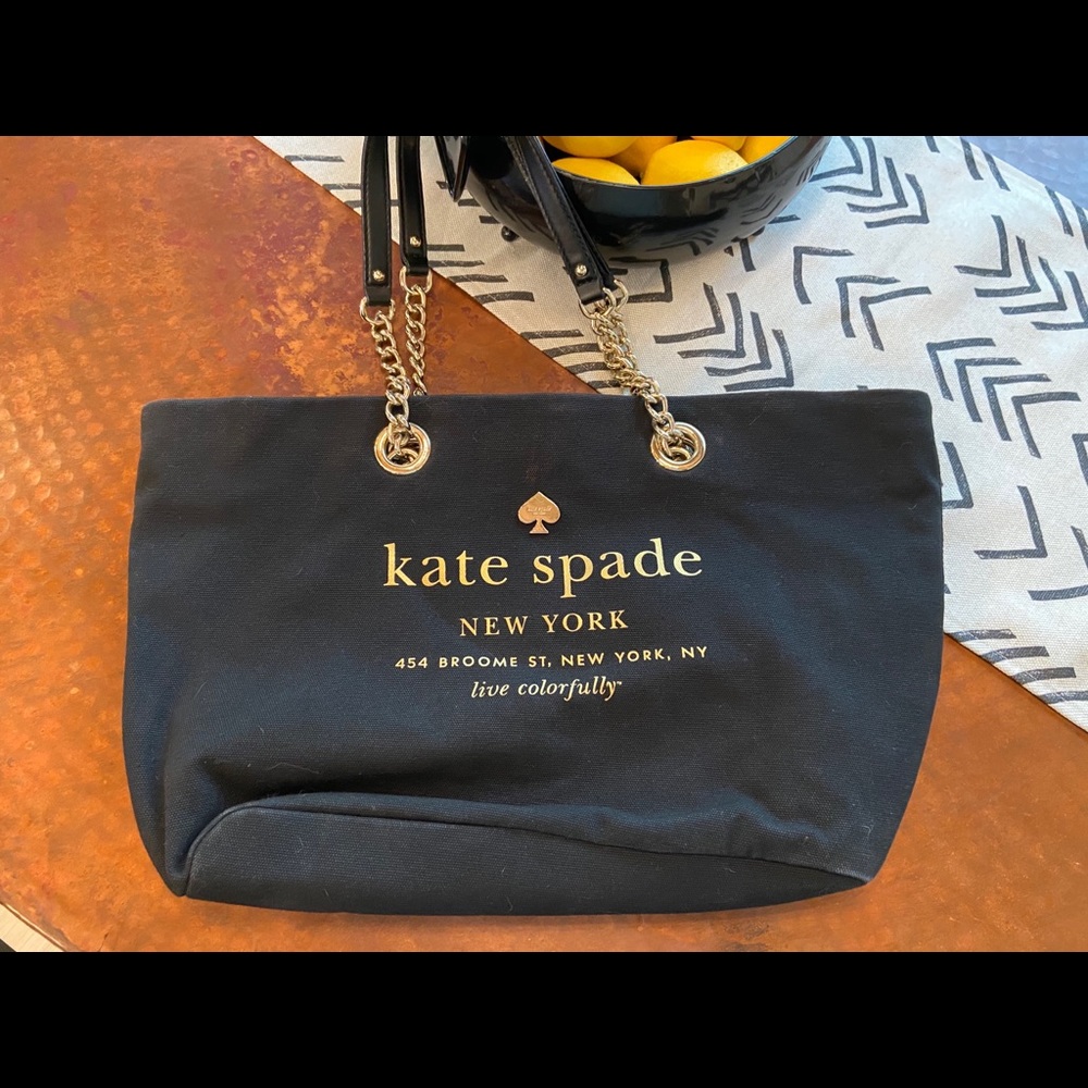 Kate Spade ♠️ Live Colorfully Large Canvas Tote